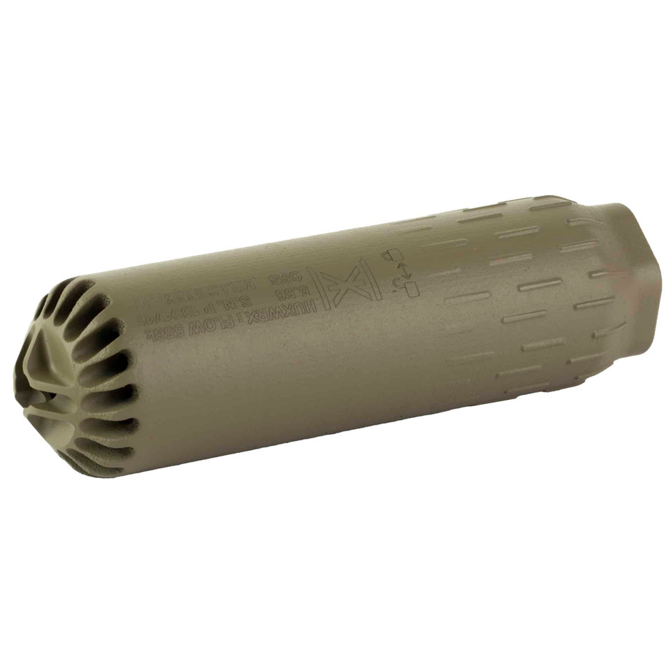 HUXWRX FLOW 6K suppressor Flat Dark Earth with flash hider, 5.5 inch overall length