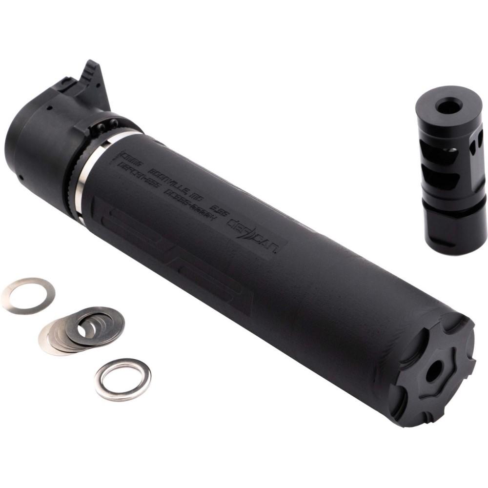 CMMG Defcan 556 suppressor in black with ZEROED SVD muzzle brake