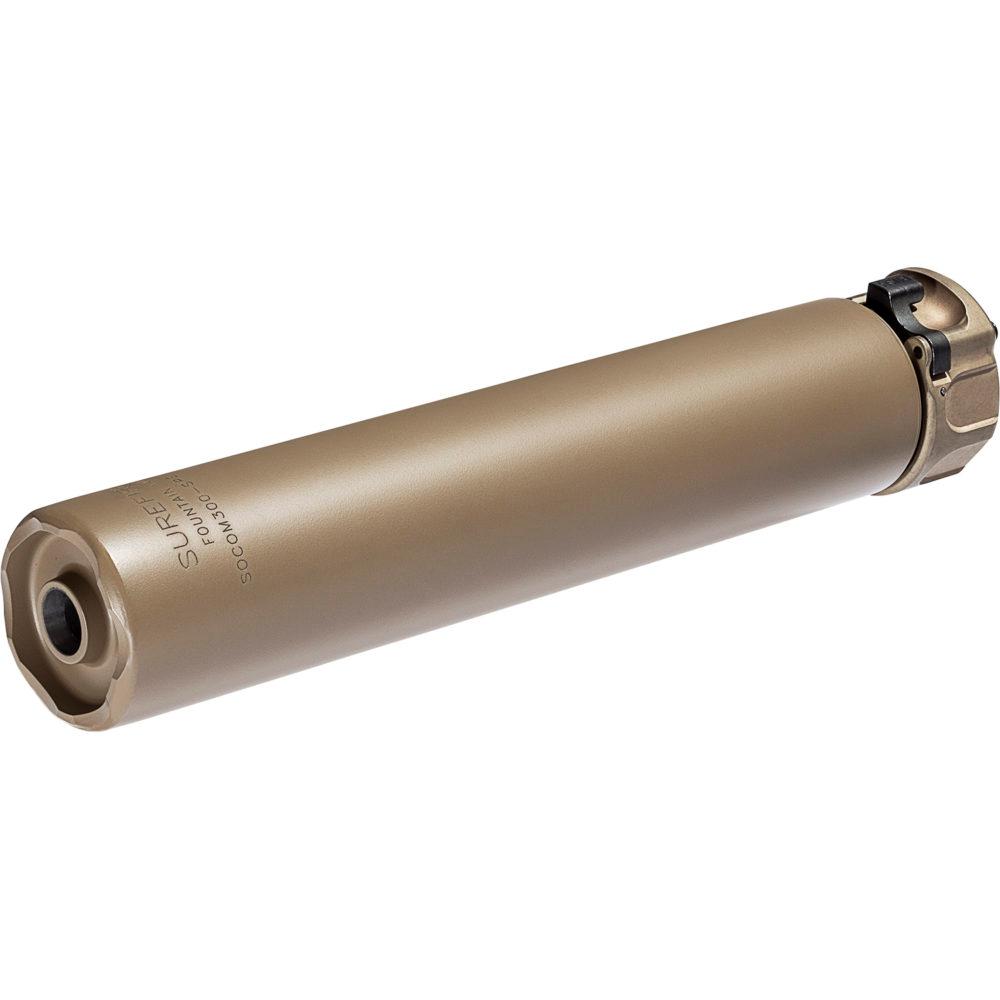 SureFire SOCOM300-SPS suppressor in Flat Dark Earth, 7.9 in overall length