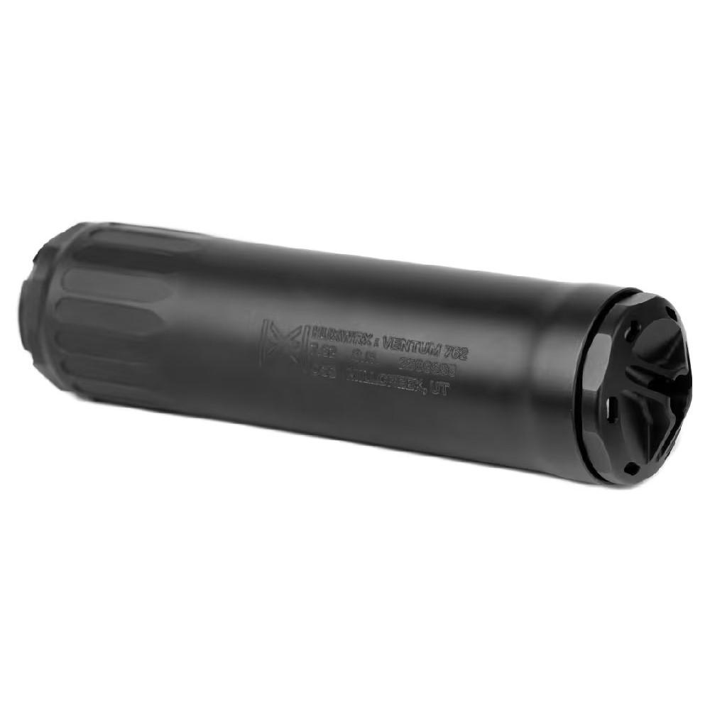HUXWRX Ventum 762 suppressor in black nitride, 5/8-24 direct thread, 6.7 inch length
