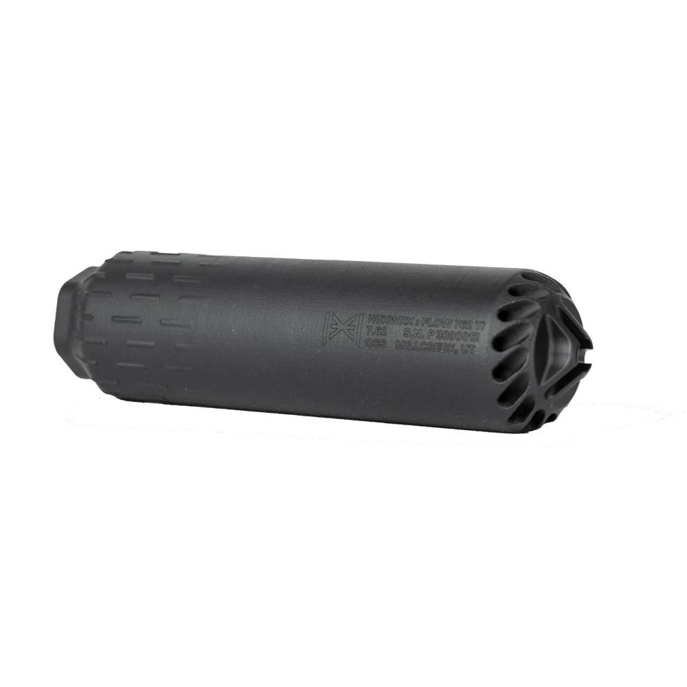 HUXWRX FLOW 762 Ti suppressor in black Grade 5 titanium