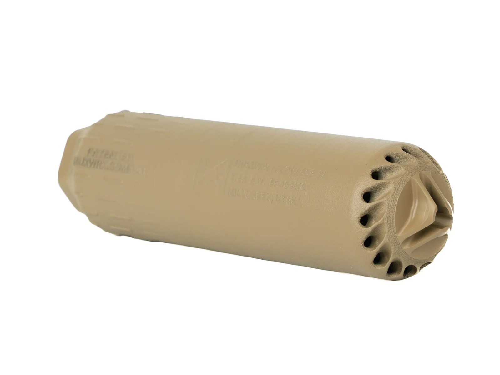 HUXWRX FLOW 556 Ti suppressor in FDE with included 1/2x28 flash hider