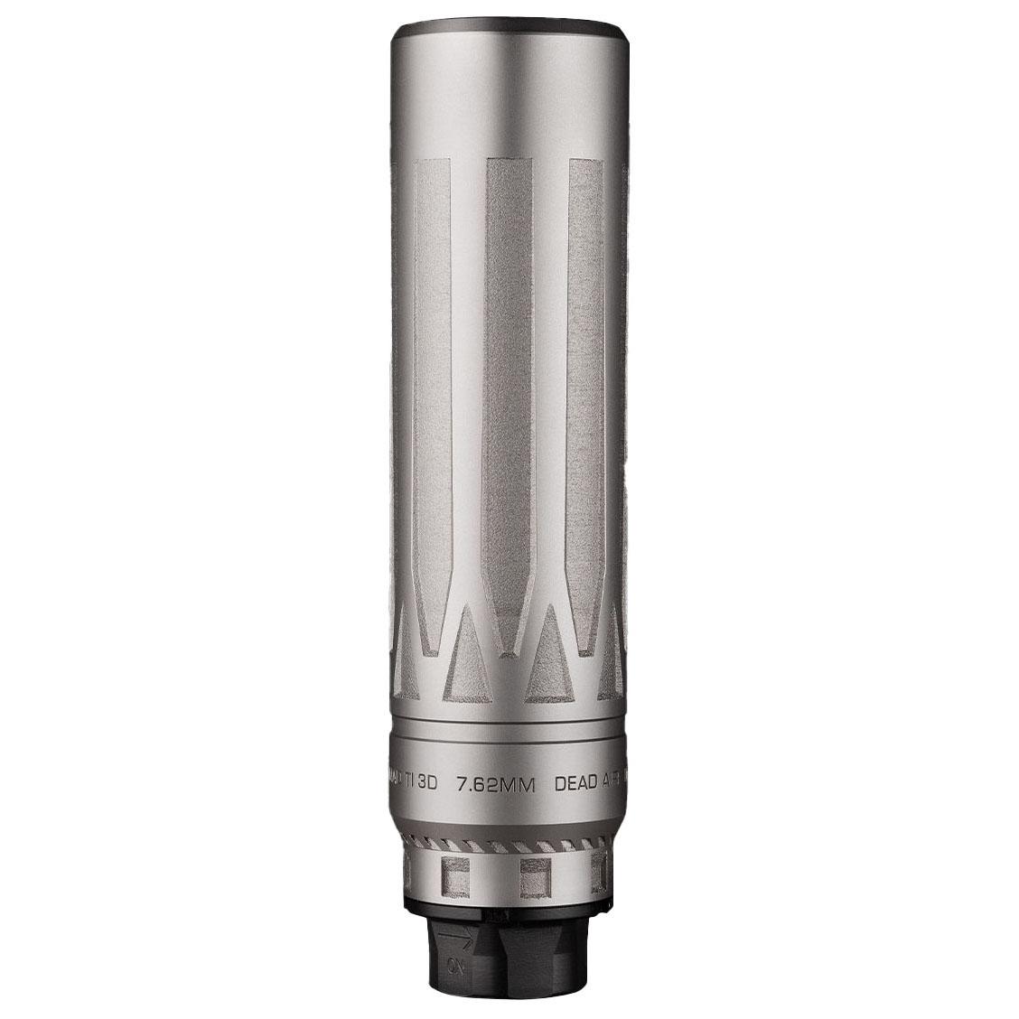 Dead Air Nomad-Ti XC 7.62mm silver titanium silencer, direct thread 5/8-24 HUB mount