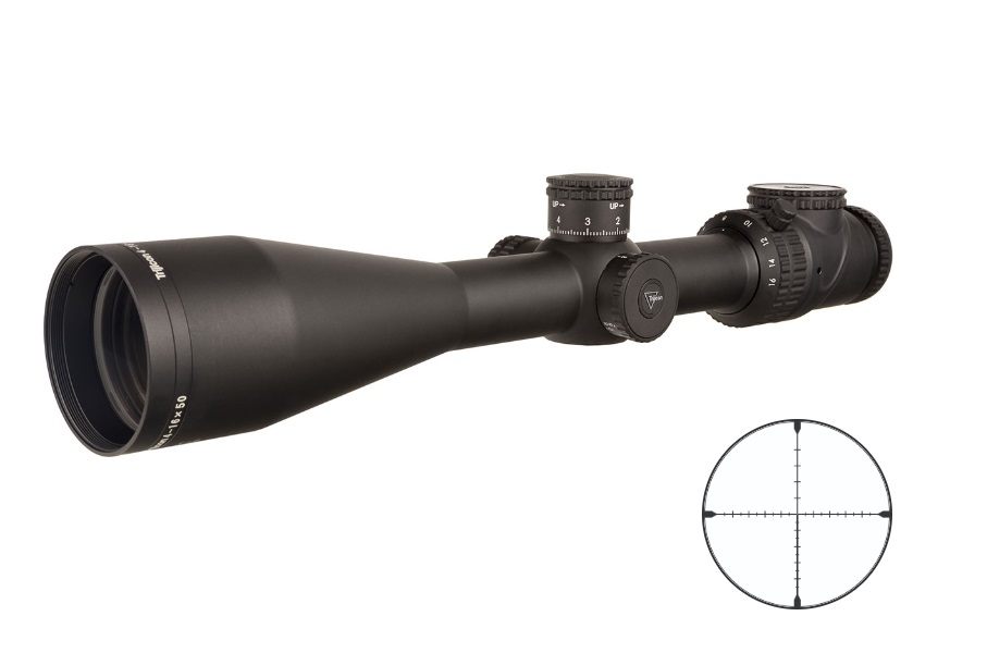 Trijicon Accupoint 4-16x50 MRAD green scope for precision shooting.