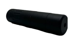 AAC HUB2K suppressor front and rear views, black finish, 5.56 1/2x28