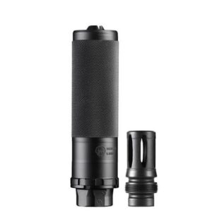 Dead Air Sierra 5 XM 5.56 suppressor with Xeno adapter and 1/2-28 flash hider, black finish
