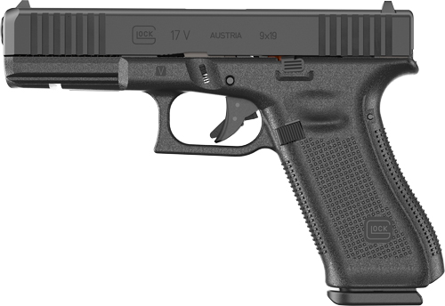 GLOCK 17 9MM V FIXED SIGHT - 17-SHOT BLACK FRONT SERRATIONS