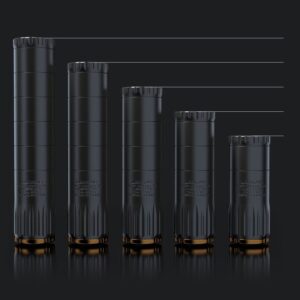 Lantac M-SPEC22S 22LR suppressor with 1/2-28 and Plan B adapters, black finish