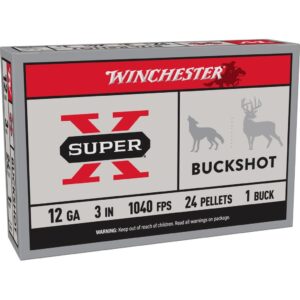 Winchester Super-X Buckshot Shotshells 12 ga 3" 1040 fps #1B 5/ct