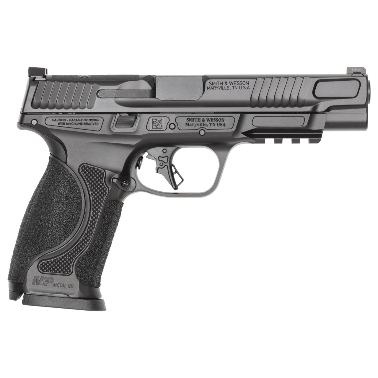 S&W M&P9 M2.0 Metal HD Handgun 9mm Luger 17rd Magazines(2) 5" Barrel Optic Ready NO Thumb Safety Black Steel Frame