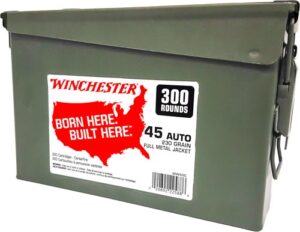 WINCHESTER 45 ACP 230GR FMJ-RN - CASE OF (2) 300RD CANS