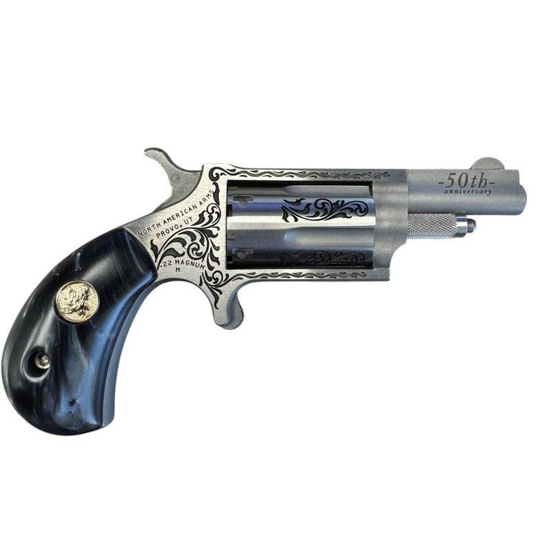NAA  50th Anniversary Stainless Steel Handgun .22 WMR 5rd Capacity 1.625" Barrel Black Pearl Grip Limited Edition
