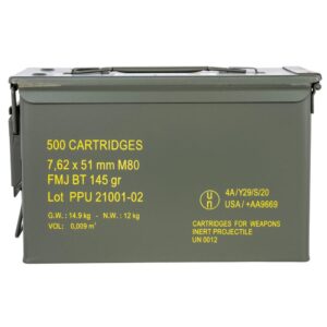 PPU Rangemaster Rifle Ammunition 7.62X51 NATO 145 gr FMJBT 2835 fps 500/ct