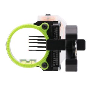 Black Gold Rush Archery Sight 5 .019 Pins 4" Dovetail with 3rd Axis Micro .019 RH Black