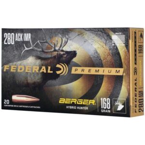 Federal Classic Hunter Berger Hybrid Rifle Ammunition.280 Ackley Improved 168 gr BTHP 2800 fps 20/ct